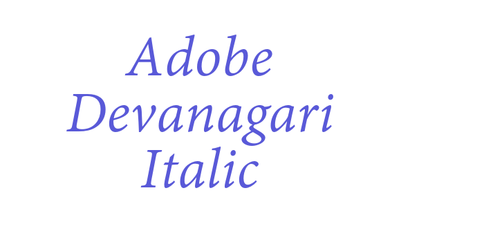 Adobe Devanagari Italic Font Download