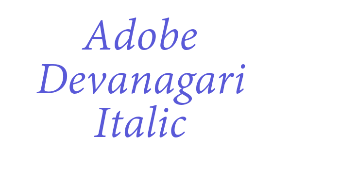 Adobe Devanagari Italic Font