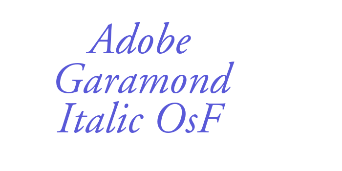 Adobe Garamond Italic OsF Font Download