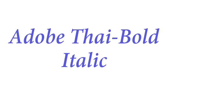 Adobe Thai-Bold Italic Font Download