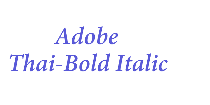 Adobe Thai-Bold Italic Font