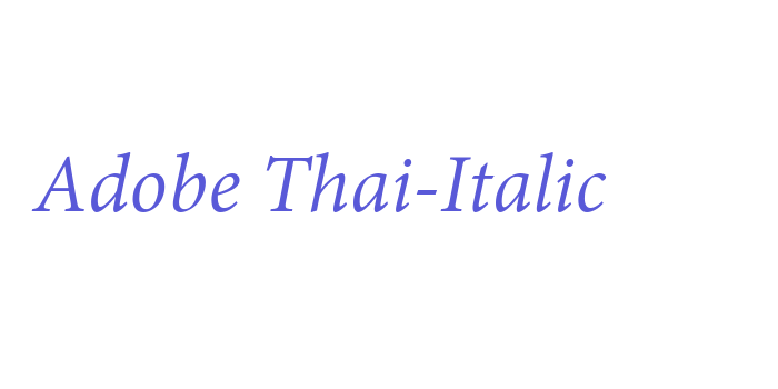 Adobe Thai-Italic Font Download