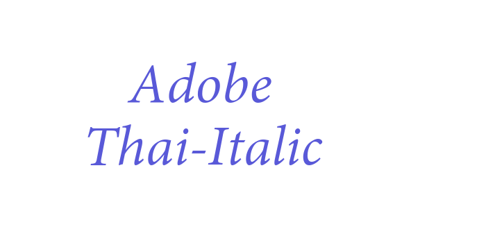 Adobe Thai-Italic Font