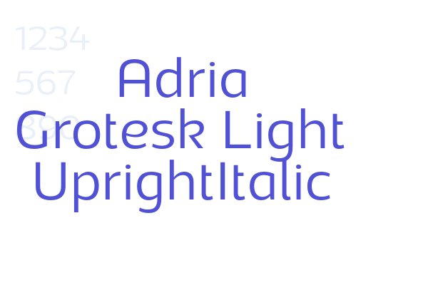 Adria Grotesk Light UprightItalic