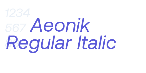 Aeonik Regular Italic font free