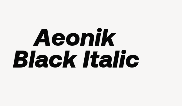 Aeonik Black Italic Font