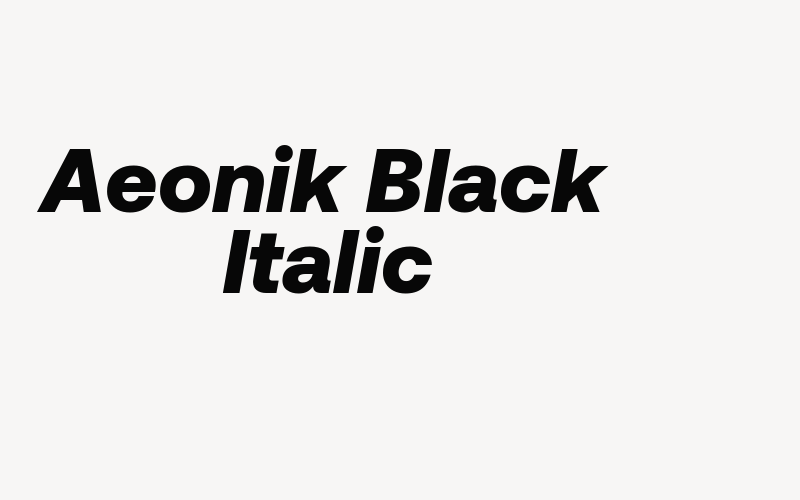 Aeonik Black Italic Font