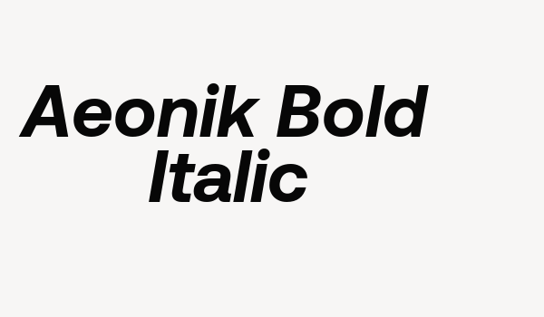 Aeonik Bold Italic Font