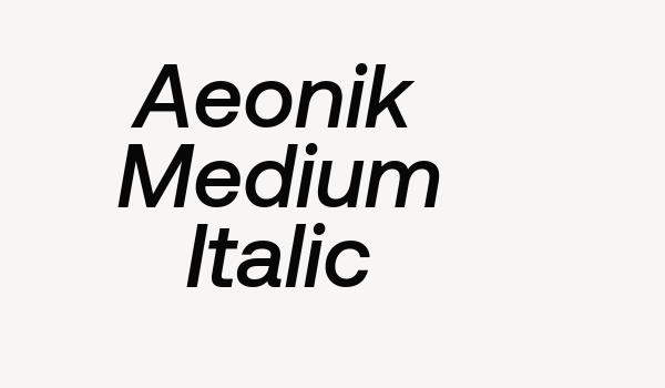 Aeonik Medium Italic Font