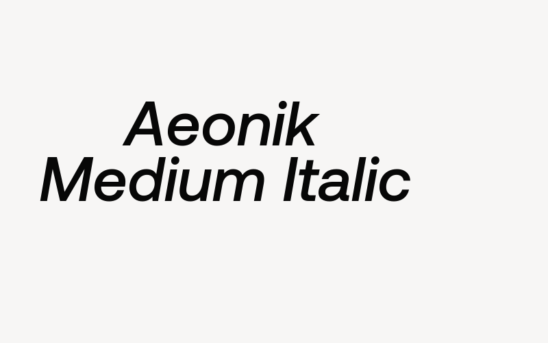 Aeonik Medium Italic Font