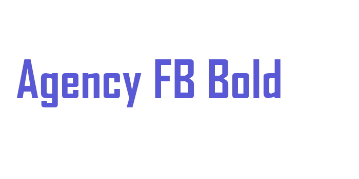 Agency FB Bold Font