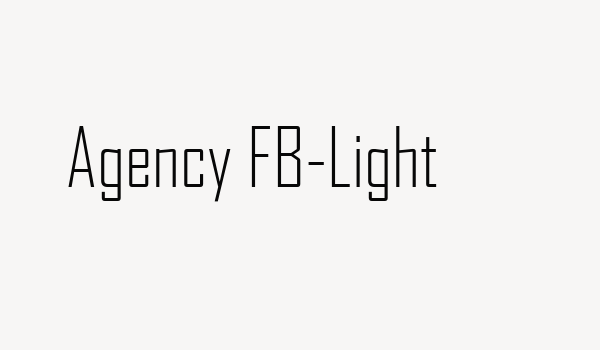 Agency FB-Light Font