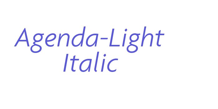 Agenda-Light Italic Font Download