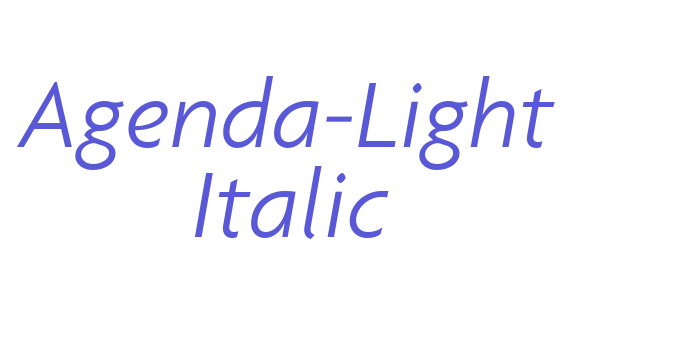 Agenda-Light Italic Font