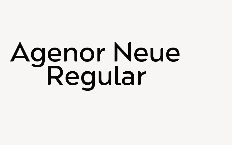 Agenor Neue Regular Font