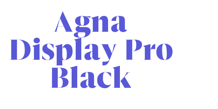 Agna Display Pro Black Font