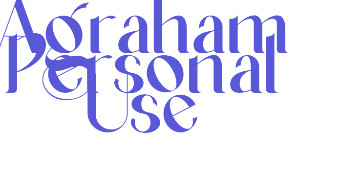 Agraham Personal Use Font Download