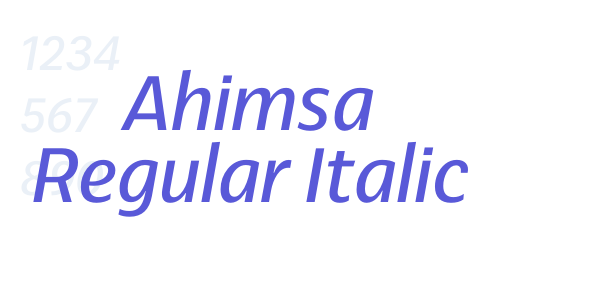 Ahimsa Regular Italic font free