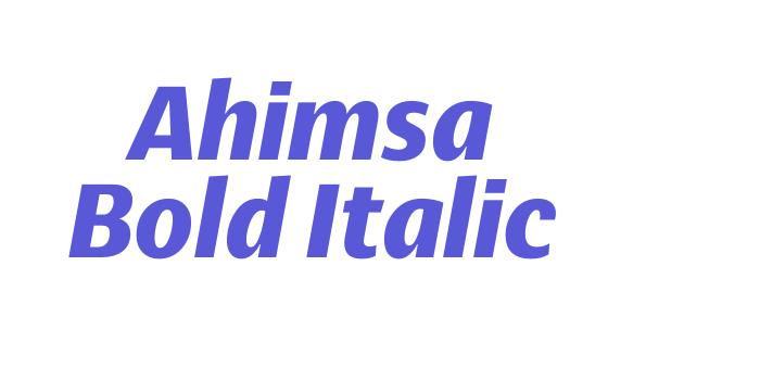 Ahimsa Bold Italic Font