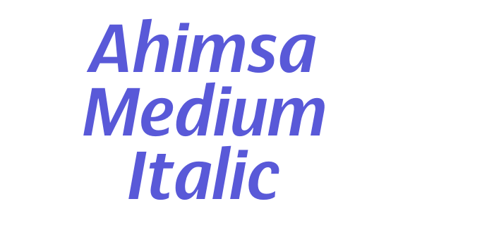 Ahimsa Medium Italic Font