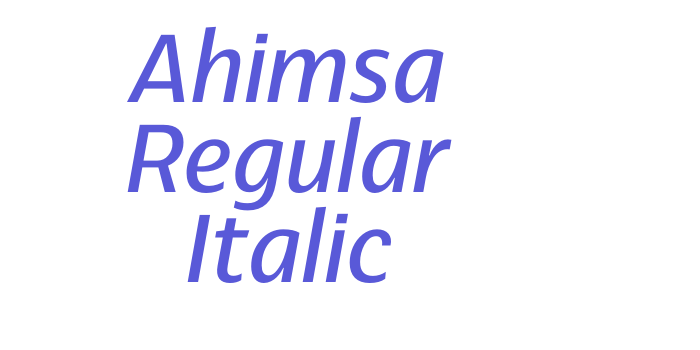 Ahimsa Regular Italic Font