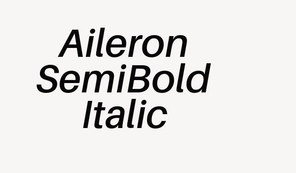 Aileron SemiBold Italic Font