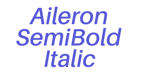 Aileron SemiBold Italic Font