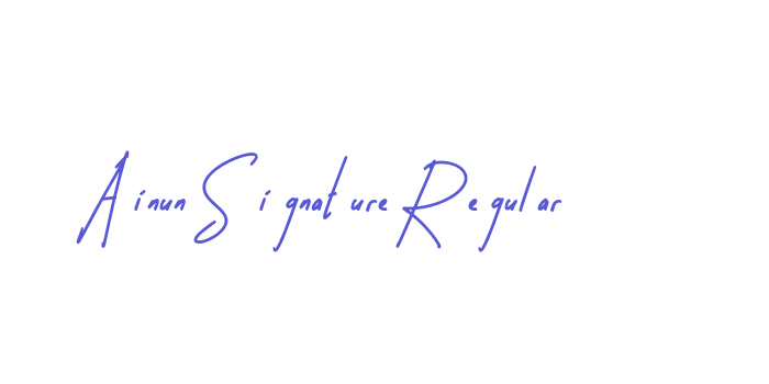 Ainun Signature Regular Font