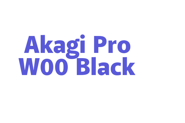 Akagi Pro W00 Black Font