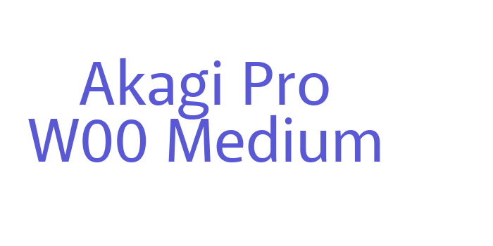 Akagi Pro W00 Medium Font Download