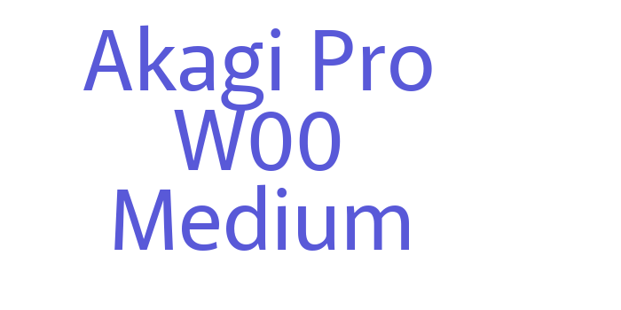 Akagi Pro W00 Medium Font