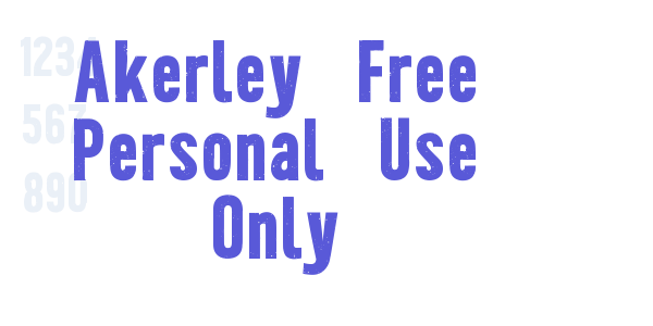 Akerley Free Personal Use Only font free