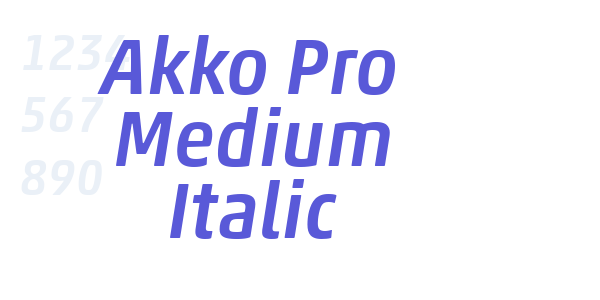 Akko Pro Medium Italic font free