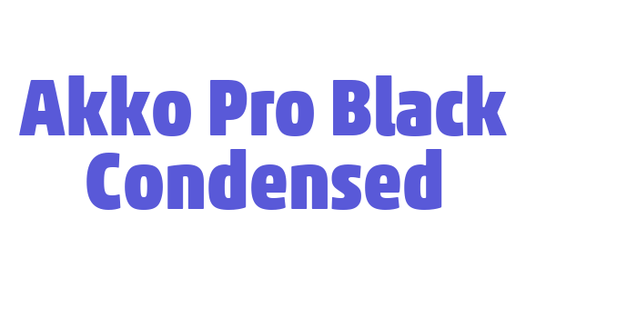 Akko Pro Black Condensed Font Download