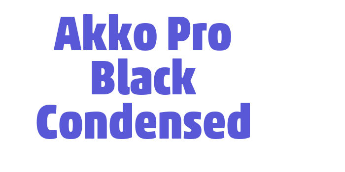 Akko Pro Black Condensed Font