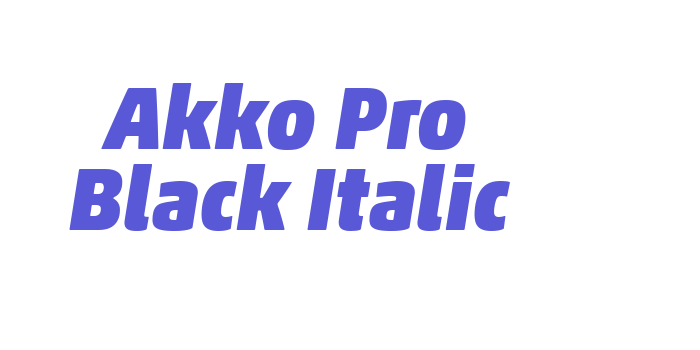 Akko Pro Black Italic Font Download