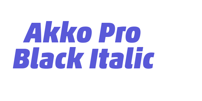 Akko Pro Black Italic Font