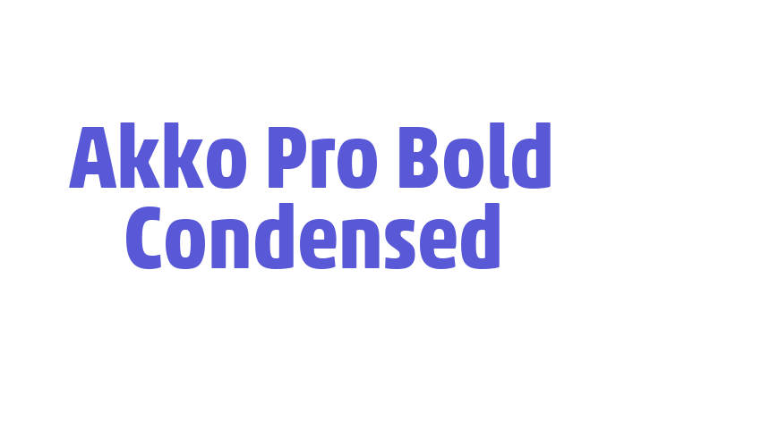 Akko Pro Bold Condensed Font Download