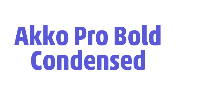 Akko Pro Bold Condensed Font Download