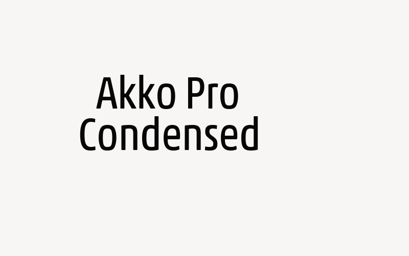 Akko Pro Condensed Font