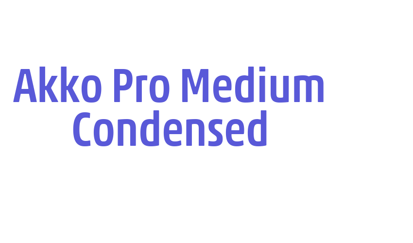 Akko Pro Medium Condensed Font Download