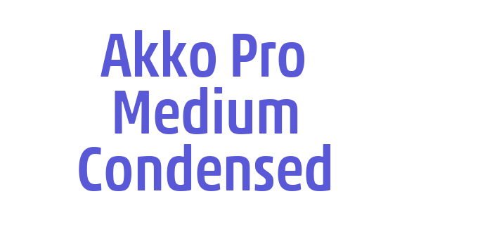 Akko Pro Medium Condensed Font Download