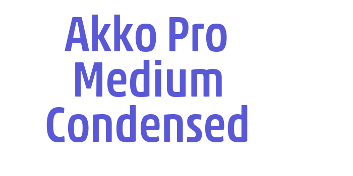 Akko Pro Medium Condensed Font