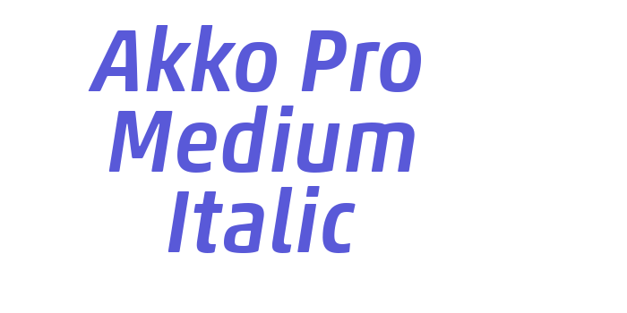 Akko Pro Medium Italic Font