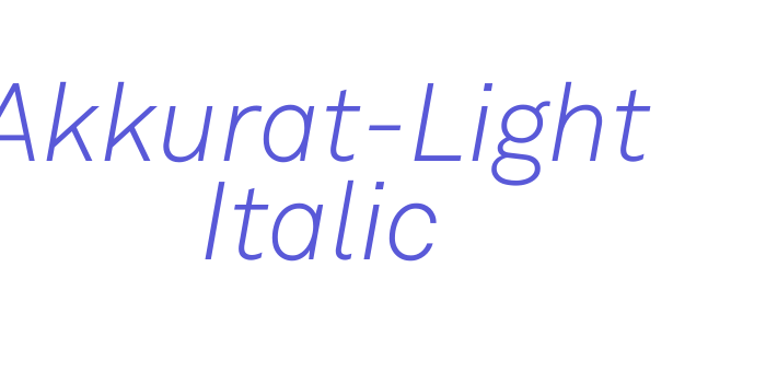 Akkurat-Light Italic Font