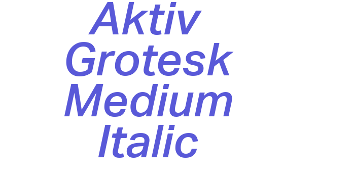 Aktiv Grotesk Medium Italic Font Download