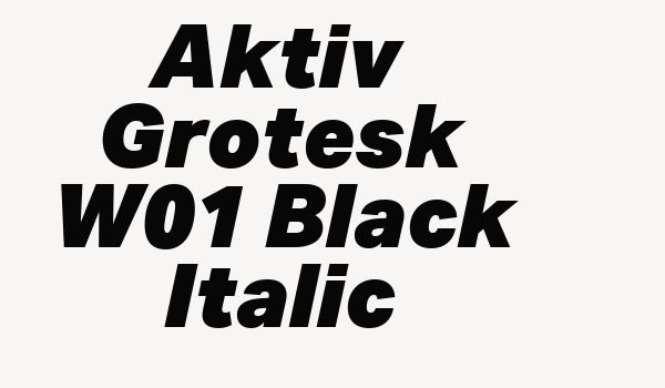 Aktiv Grotesk W01 Black Italic Font