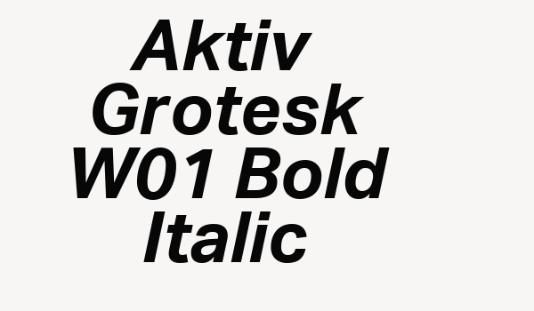 Aktiv Grotesk W01 Bold Italic Font