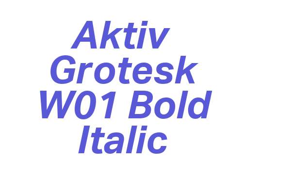 Aktiv Grotesk W01 Bold Italic Font