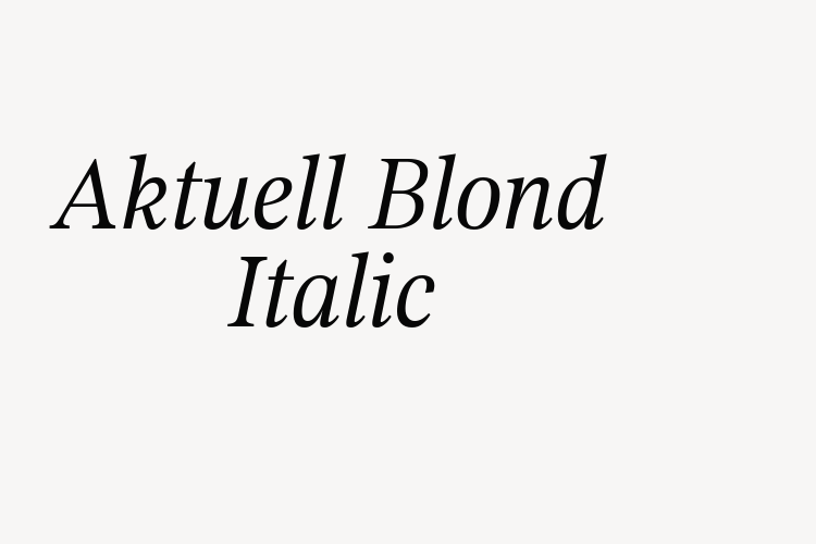 Aktuell Blond Italic font download